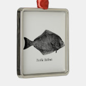 Pacifische heilbot-Logo Metalen Ornament (Rechts)