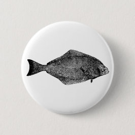 Pacifische heilbot-Logo Ronde Button 5,7 Cm