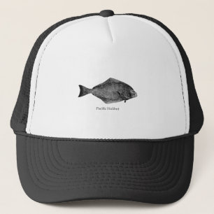 Pacifische heilbot-Logo Trucker Pet