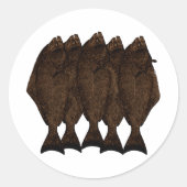 Pacifische heilbot ronde sticker (Voorkant)