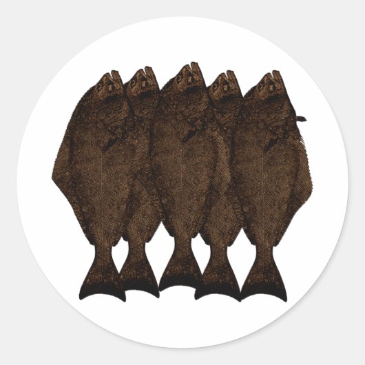 Pacifische heilbot ronde sticker (Voorkant)