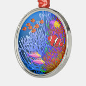 Pacifische koraalrif vissiervissen metalen ornament (Links)