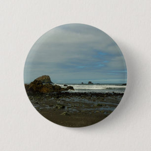 Pacifische kustlijn bij Redwood National Park Ronde Button 5,7 Cm