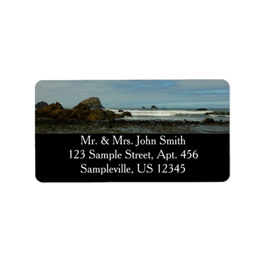 Pacifische kustlijn in het nationaal park Redwood Etiket (Voorkant)