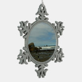 Pacifische kustlijn in het nationaal park Redwood Tin Sneeuwvlok Ornament (Links)