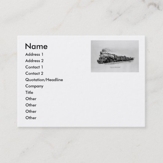 Pacifische locomotief in dienst B&O Railroad Visitekaartje (Voorkant)