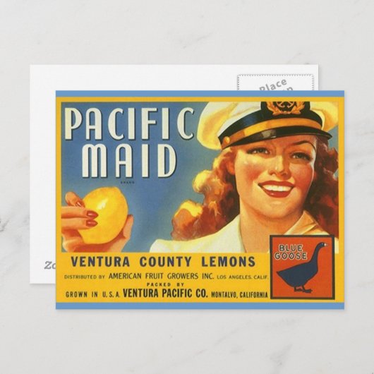  Pacifische Maïde Lemons Sailor Gal Briefkaarten (Voorkant / Achterkant)