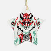 Pacifische Noordkust Native American Indian Fox Keramisch Ornament (Rechts)