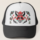 Pacifische Noordkust Native American Indian Fox Trucker Pet (Voorkant)