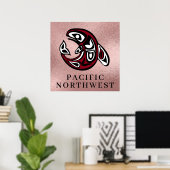 Pacifische Noordwest inheemse Amerikaanse orka Poster (Thuiskantoor)