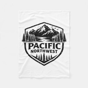 Pacifische noordwestelijke bergen retro vintage Or Fleece Deken