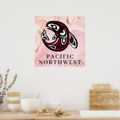 Pacifische Noordwestelijke Native Amerikaanse Orka Poster (Keuken)