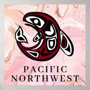 Pacifische Noordwestelijke Native Amerikaanse Orka Poster