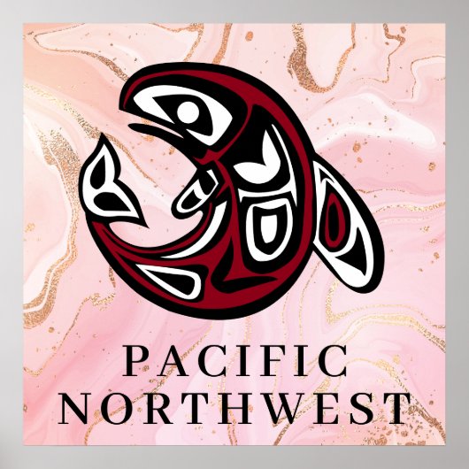 Pacifische Noordwestelijke Native Amerikaanse Orka Poster (Voorkant)