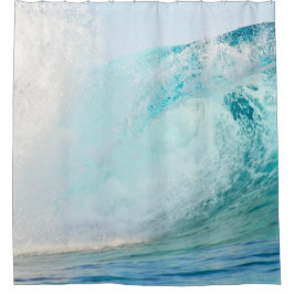 Pacifische oceaanblauw onder de douchegordijn