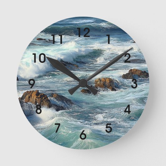 Pacifische oceaangolven ronde klok (Voorkant)
