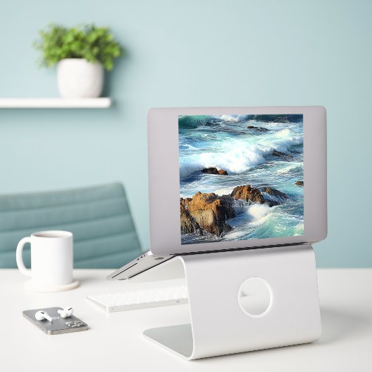 Pacifische oceaangolven sticker (Laptop op bureau)