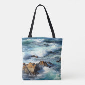 Pacifische oceaangolven tote bag (Achterkant)