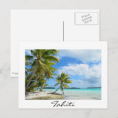 Pacifische palmstrand op het Tahiti-briefkaart Briefkaart (Voorkant / Achterkant)