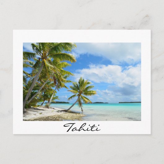 Pacifische palmstrand op het Tahiti-briefkaart Briefkaart (Voorkant)