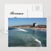 Pacifische stranden Golven Surfers Sand San Diego Briefkaart (Voorkant / Achterkant)