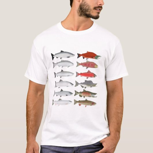 Pacifische zalm - Oceaanvaart en rustfase T-shirt (Voorkant)