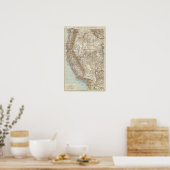 Pacifischen Staaten der Union - Map of West USA Poster (Keuken)