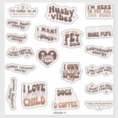Pack bundel set van Schattigee quotes voor honden Sticker (Vel)