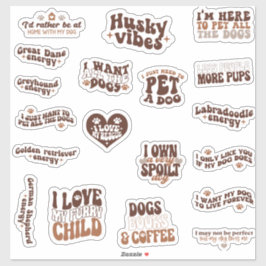 Pack bundel set van Schattigee quotes voor honden Sticker