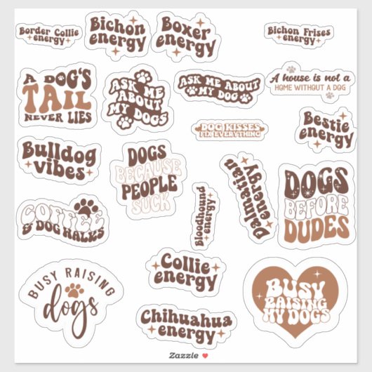 Pack bundel set van Schattigee quotes voor honden Sticker (Vel)