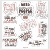 Pack Cat Cute Groovy motivatie quote Grappig Sticker (Vel)