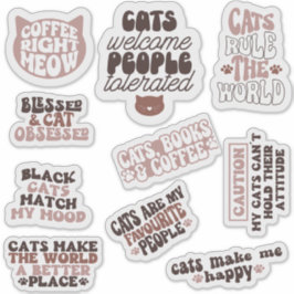 Pack Cat Cute Groovy motivatie quote Grappig Sticker
