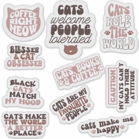 Pack Cat Cute Groovy motivatie quote Grappig Sticker (Voorkant)