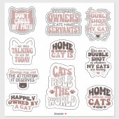 Pack Cat Cute Groovy motivatie quote Grappig Sticker (Vel)