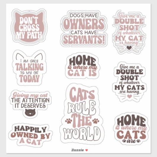 Pack Cat Cute Groovy motivatie quote Grappig Sticker (Vel)