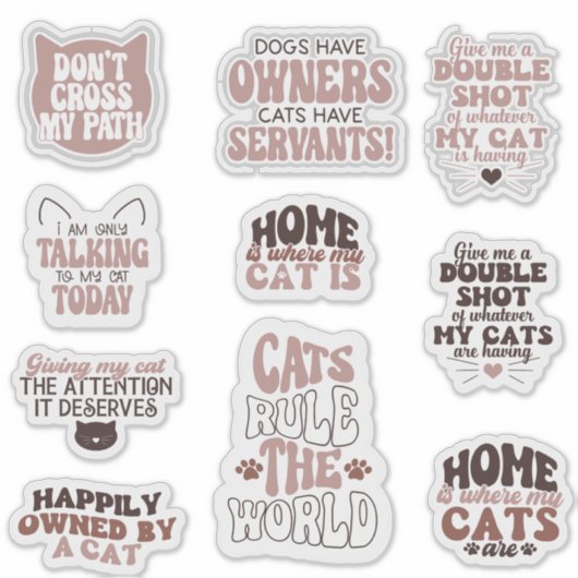 Pack Cat Cute Groovy motivatie quote Grappig Sticker (Voorkant)