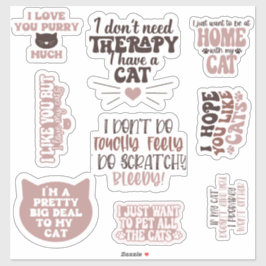 Pack Cat Cute Groovy motivatie quote Grappig Sticker