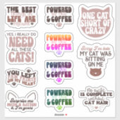 Pack Cute Cats motivatie quote Estetisch Grappig Sticker (Vel)