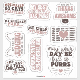 Pack Cute Cats motivatie quote Estetisch Grappig Sticker