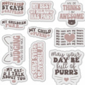 Pack Cute Cats motivatie quote Estetisch Grappig Sticker (Voorkant)