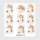 Pack de Stickers Gatito Tierno y Expresivo (Vel)