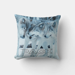 Pack Familie Grijze Wolven Aanhankelijk in Witte S Kussen