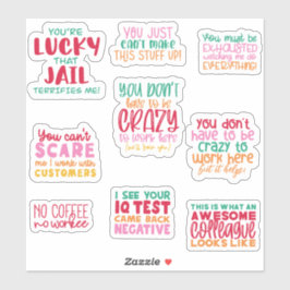 Pack Funny Kantoor werk Sticker geschenken collega