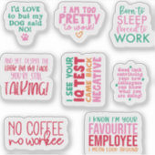 Pack Funny Kantoor werk Sticker geschenken collega (Voorkant)