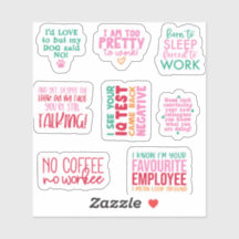 Pack Funny Kantoor werk Sticker geschenken collega