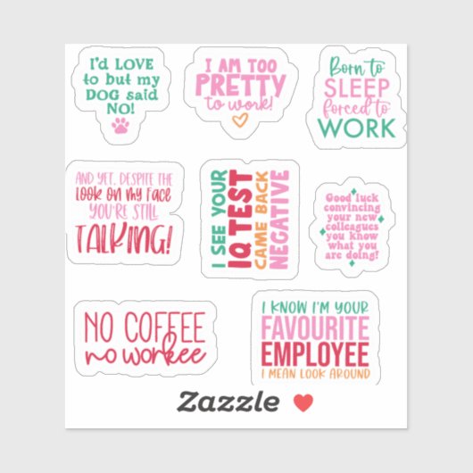 Pack Funny Kantoor werk Sticker geschenken collega (Vel)