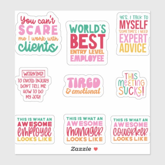 Pack Funny Kantoor werk Sticker geschenken collega (Vel)