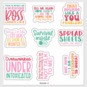 Pack Funny Kantoor werk Sticker inspirerend (Vel)