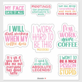 Pack Funny Kantoor werk Sticker inspirerend