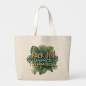 Pack Joy, Unpack Happiness - Jumbo Canvas tas* Grote Tote Bag (Achterkant)